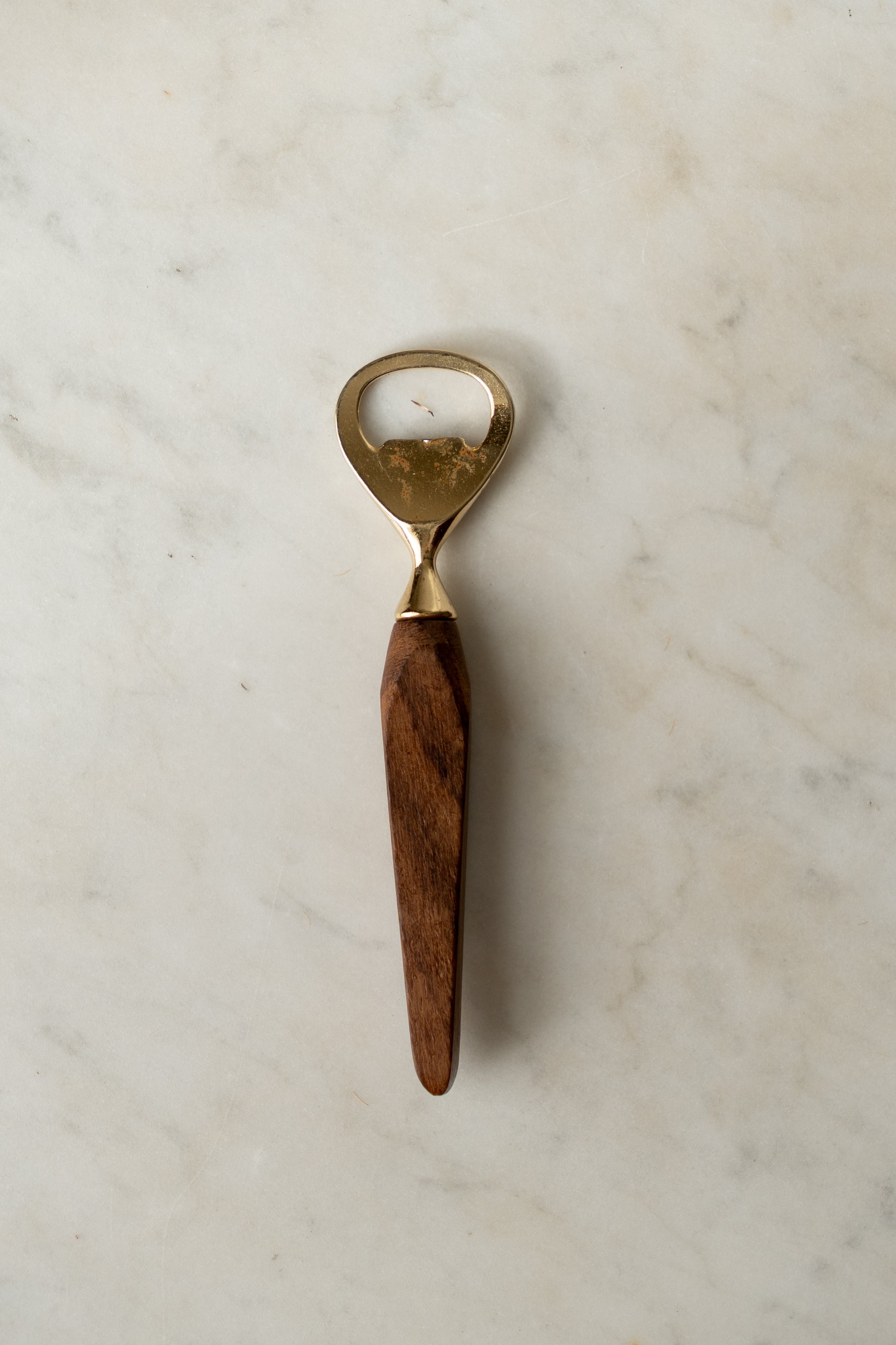 Vintage Brass & Wood Bottle Opener