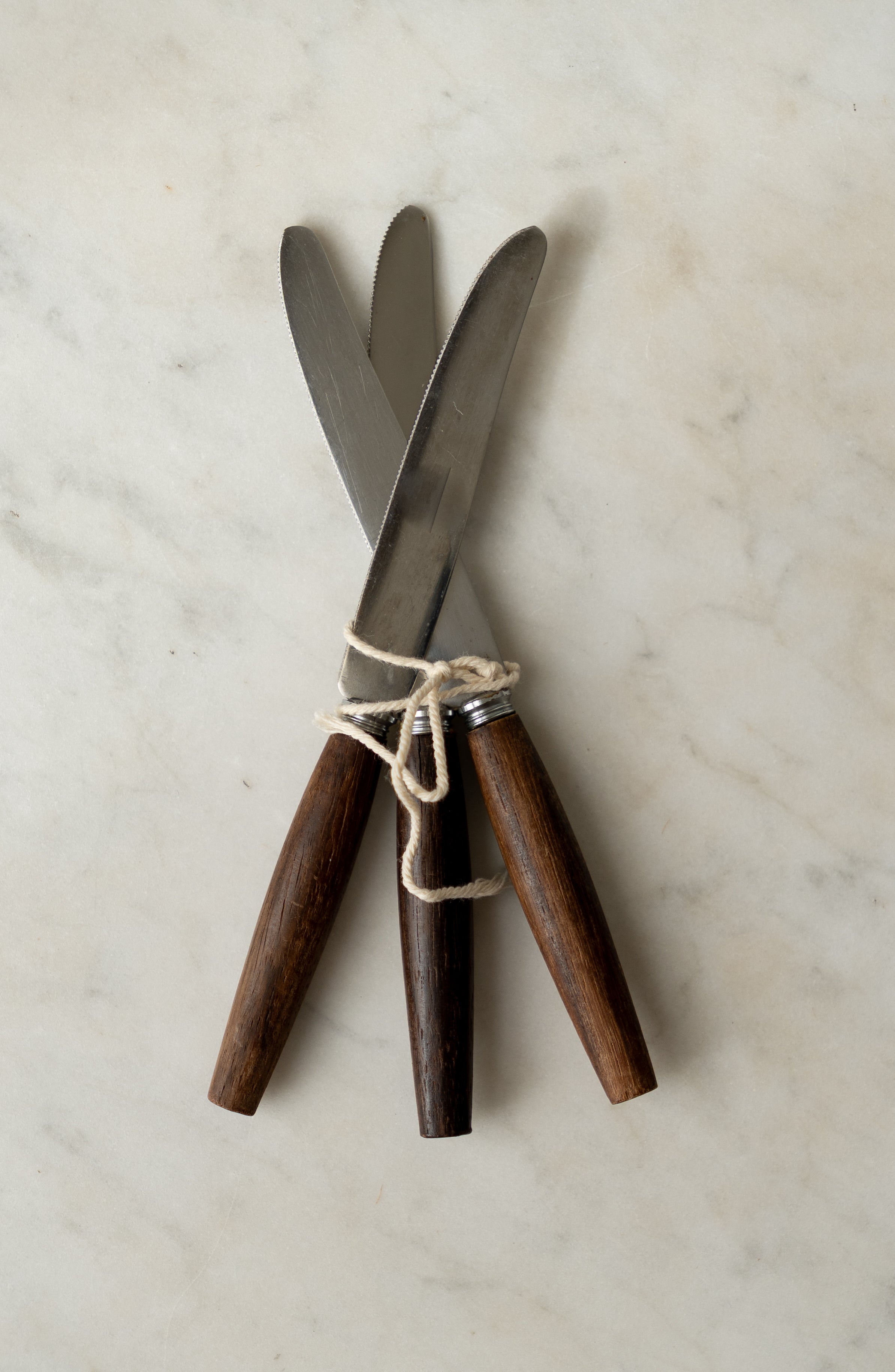 Vintage Wooden-Handled Table Knives